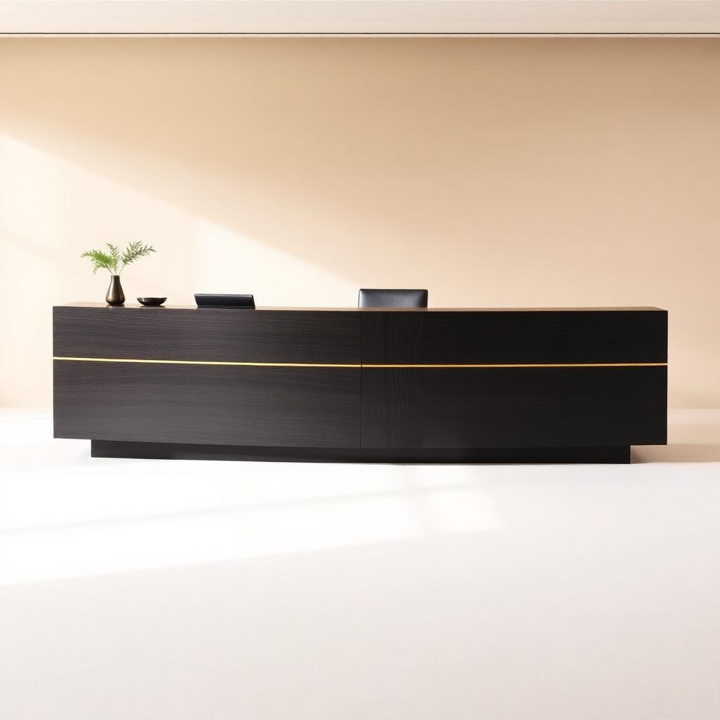Recepción Carbón con Detalle Dorado